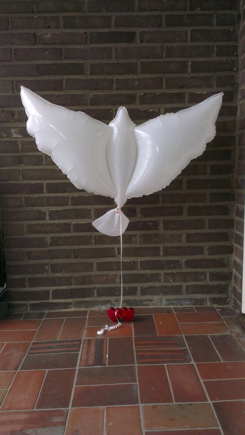 Witte duiven Heliumballon foto