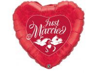 Jumbo hart Just Married Folieballon