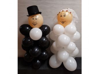 Bruidspaar van ballonnen