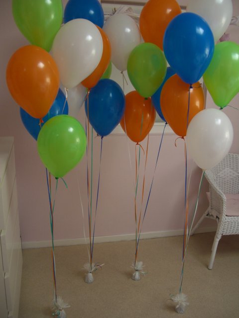 Helium ballon decoretie 6st met gewichtje foto