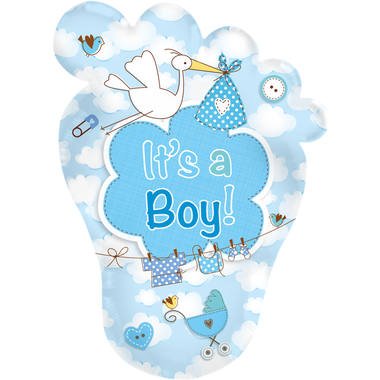 baby voet blauw folieballon foto